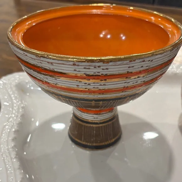 Vintage Bitossi Striped Pitcher and Bowl Set - Picture 8 of 11